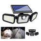 Solar Powered IP65 2400mA Adjustable 3 Head Motion Sensor Night Light